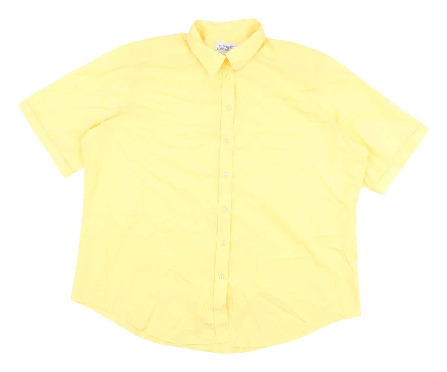 James Meade Women's Yellow Plus Size Button-Up Shirt