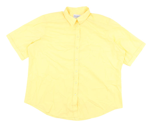 James Meade Women's Yellow Plus Size Button-Up Shirt