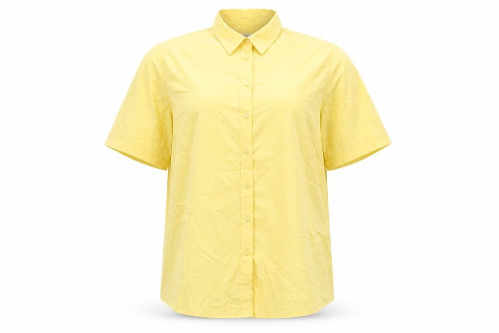 James Meade Women's Yellow Plus Size Button-Up Shirt
