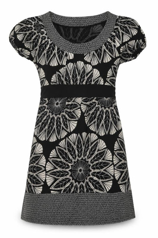 Oasis Women's Geometric Black Shift Dress Size 10