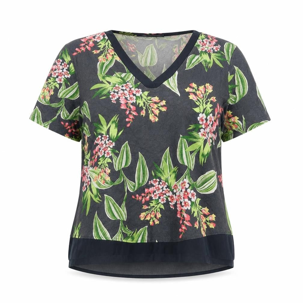 Marks & Spencer Women's Black Floral T-Shirt Size 12