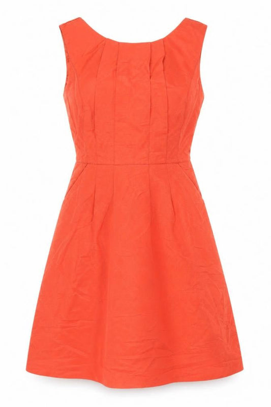 Reiss Women's Red A-Line Cotton Sleeveless Dress Size 12