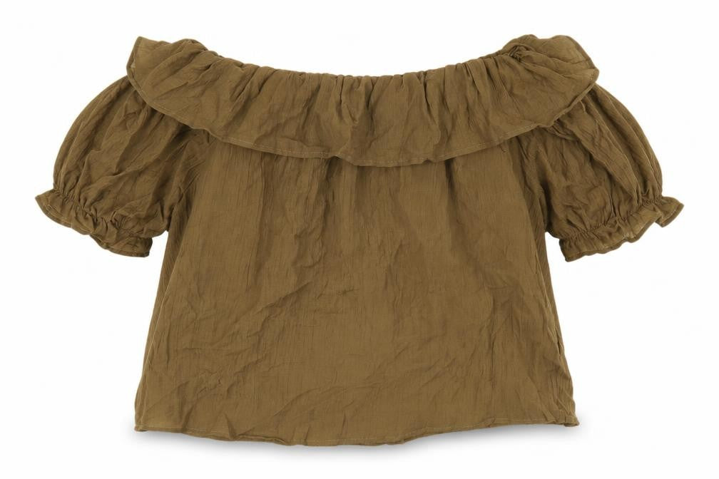 Cider Women's Brown Off the Shoulder Blouse - Size S