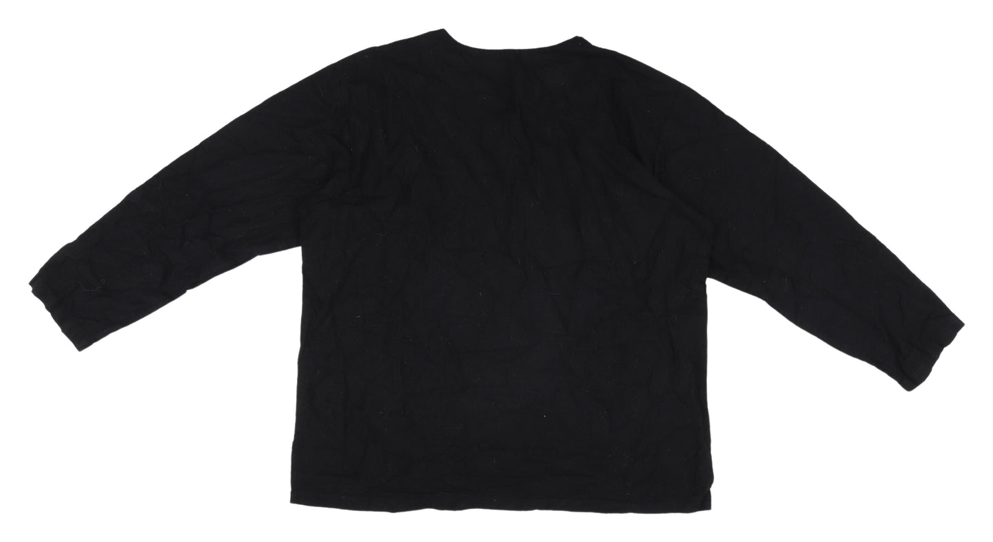 Mee Cotton Black Women's Plus Size Blouse, 10XL