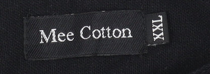 Mee Cotton Black Women's Plus Size Blouse, 10XL