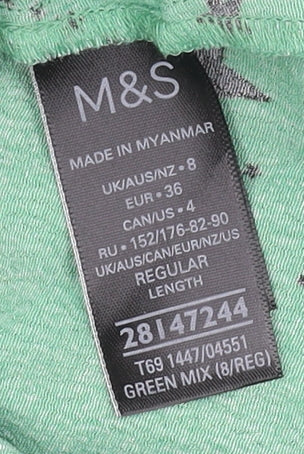Marks and Spencer Green Star Wrap Dress UK 8