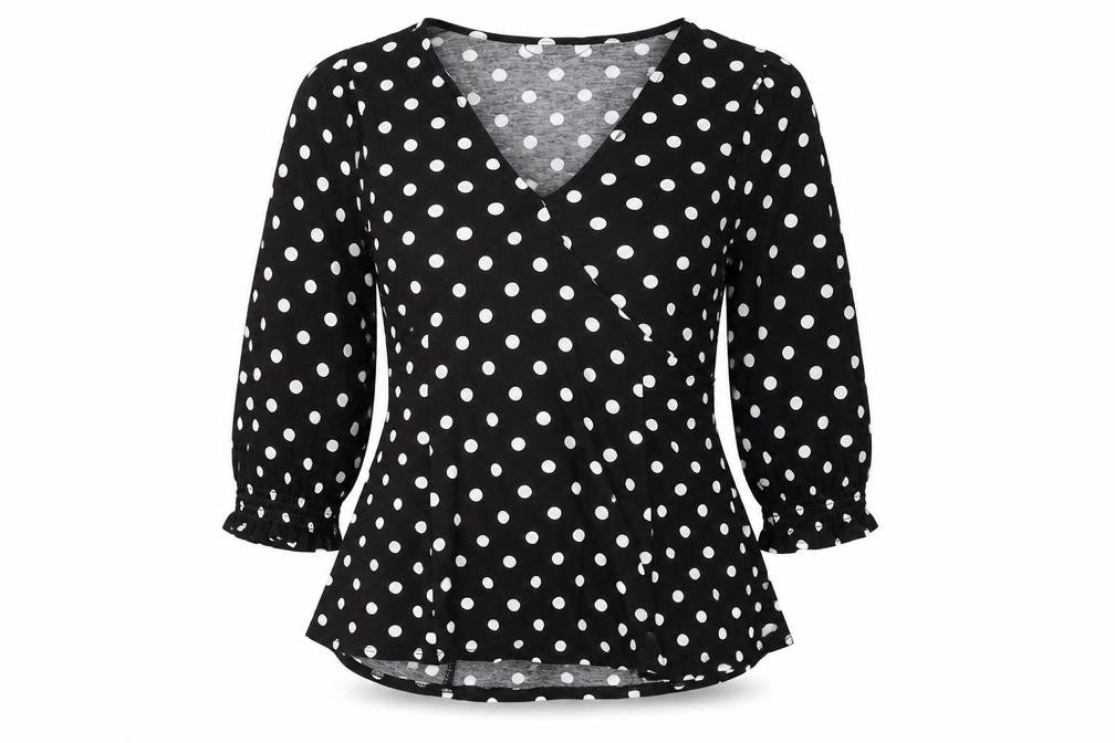 Friends Like These Women's Polka Dot Wrap Blouse - Size 12