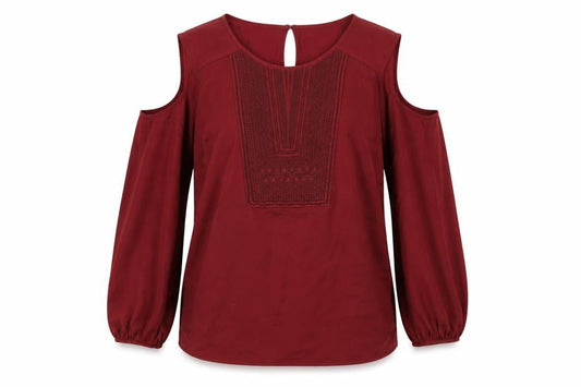 Marks and Spencer Women's Red Cold Shoulder Blouse