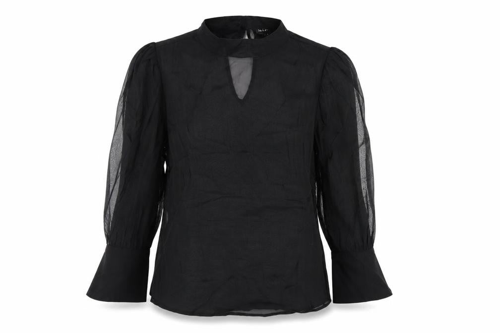 Honey Punch Women's Black Chiffon Blouse, Size L, Classic Style