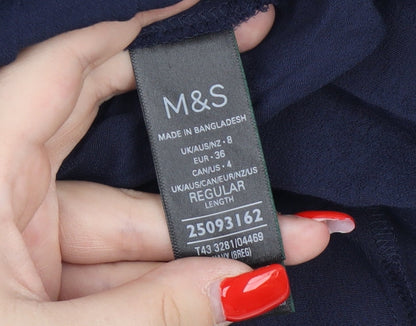 Marks & Spencer Women's Blue Blouse Size 8