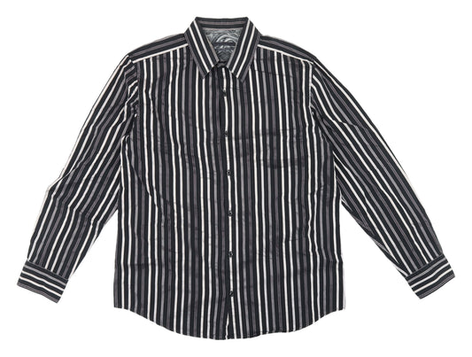 NEXT Menswear Black Striped Long Sleeve Shirt Large