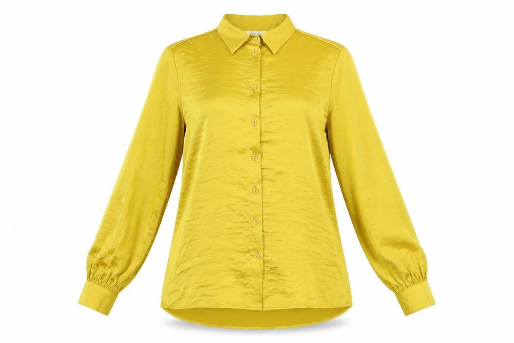 Per Una Yellow Button-Up Blouse, Women’s Size 8, Casual