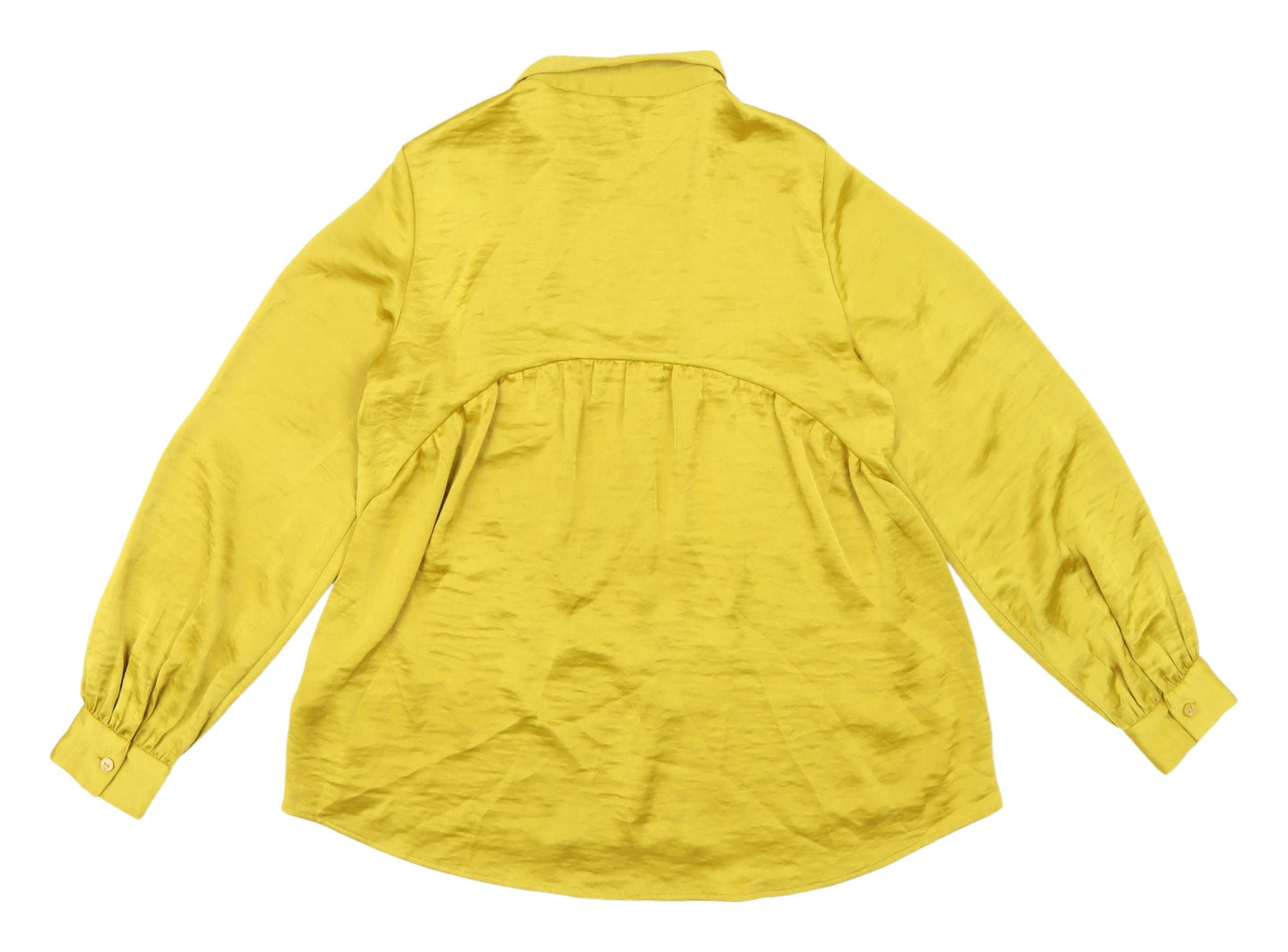 Per Una Yellow Button-Up Blouse, Women’s Size 8, Casual