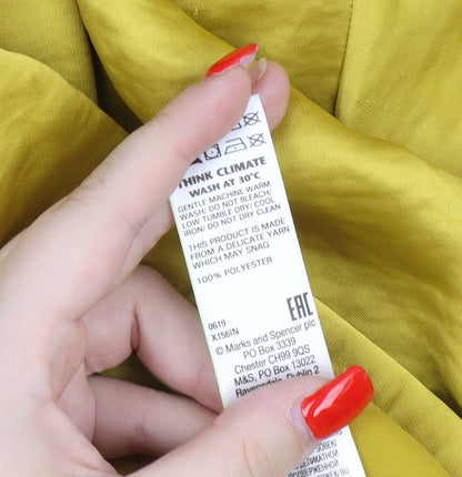 Per Una Yellow Button-Up Blouse, Women’s Size 8, Casual