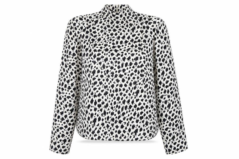 Zara Women's White Animal Print Blouse, Size S