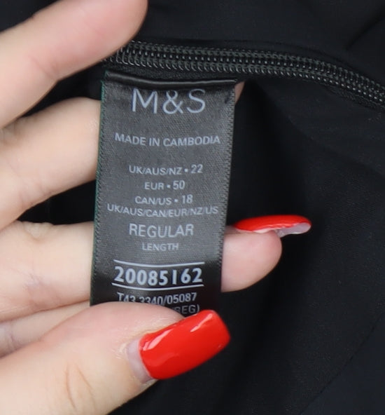 Marks and Spencer Women's Black One Shoulder Top Size 22