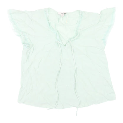 Marks & Spencer Women's Green Flutter Sleeve Blouse Size 12