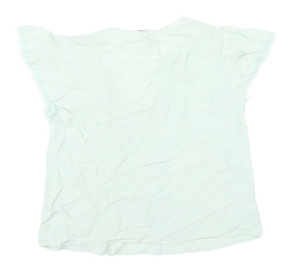 Marks & Spencer Women's Green Flutter Sleeve Blouse Size 12