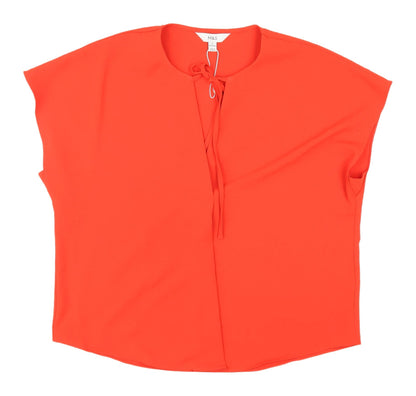 Additional front view of Marks & Spencer Orange Cap Sleeve Blouse, size 12
