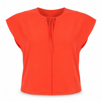 Front view of Marks & Spencer Orange Cap Sleeve Blouse, size 12