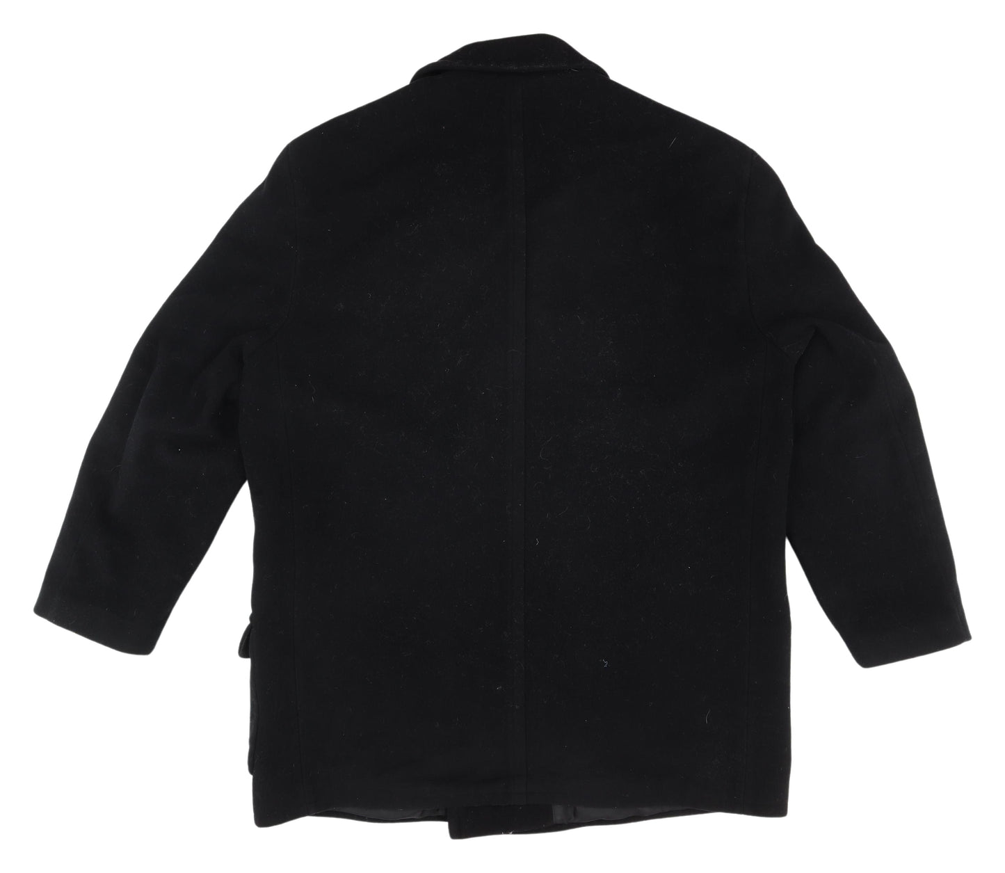 Canda Unisex Black Wool Cashmere Pea Coat Size 32