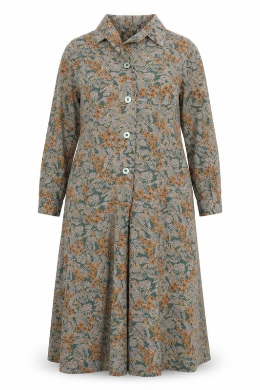 Deas Club Women's Floral Green Shirt Dress, Size 20