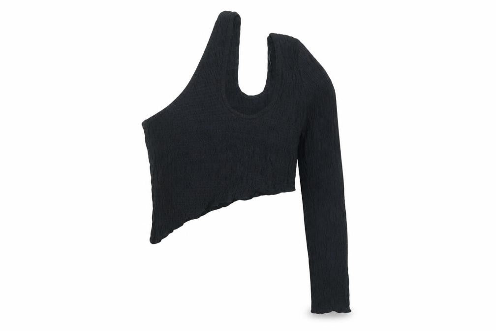 Motel Black One Shoulder Cropped Blouse Women S
