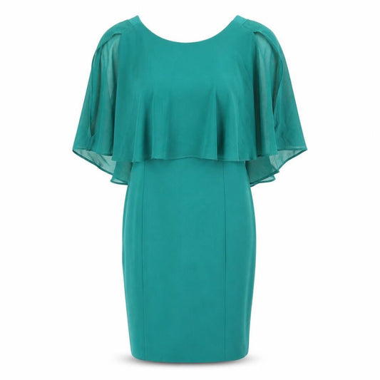 Next Women's Green Cape Sleeve Dress, Size 12