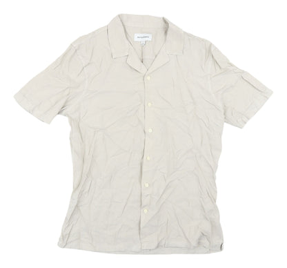 Autograph Womens Beige Button-Up Shirt M Comfortable