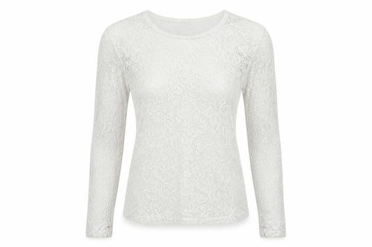Hollister Women’s White Lace Blouse, Size S, Floral Pattern