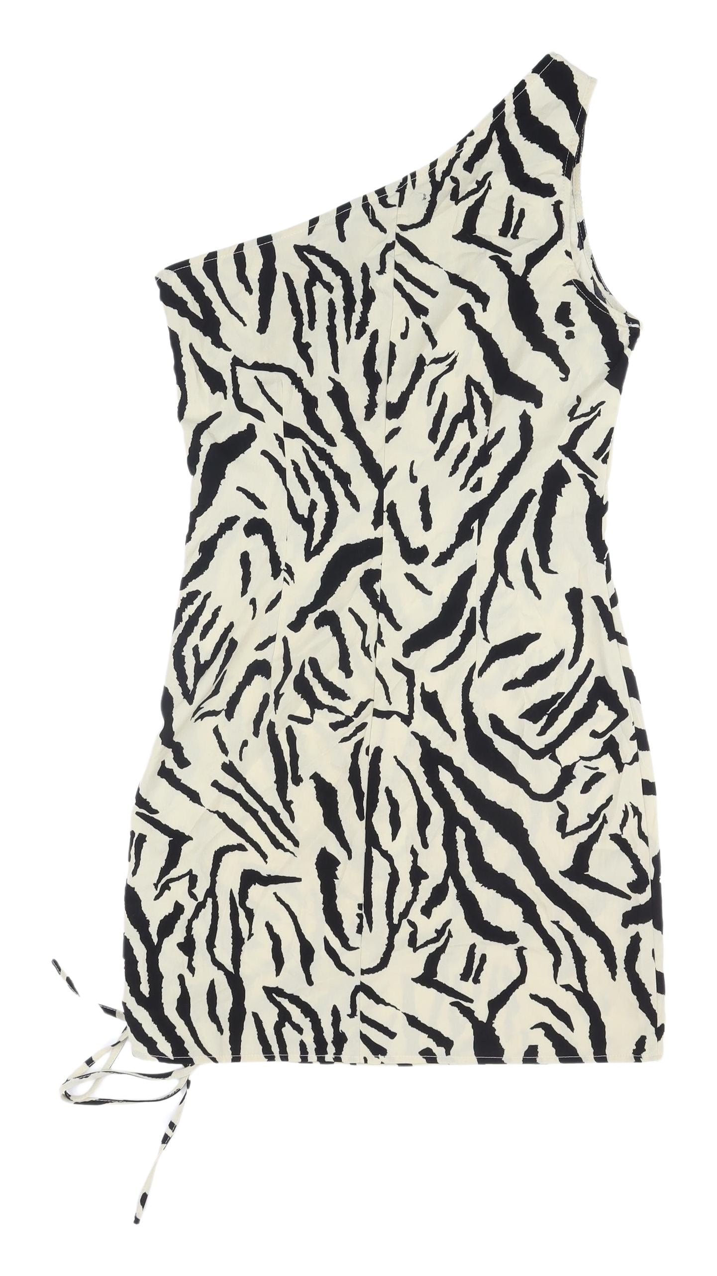 Nasty Gal Zebra Print One Shoulder Bodycon Dress