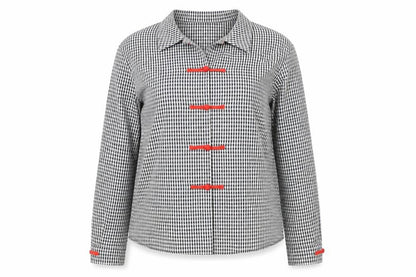ELFSACK Women's Black Checked Blouse, Size S