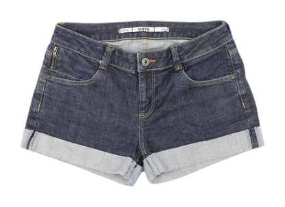 Front view of Moto Women's Blue Denim Shorts, size 10