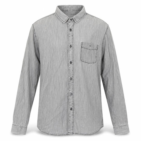 Redwood Men's Grey Button-Up Shirt, Long Sleeve, Size L