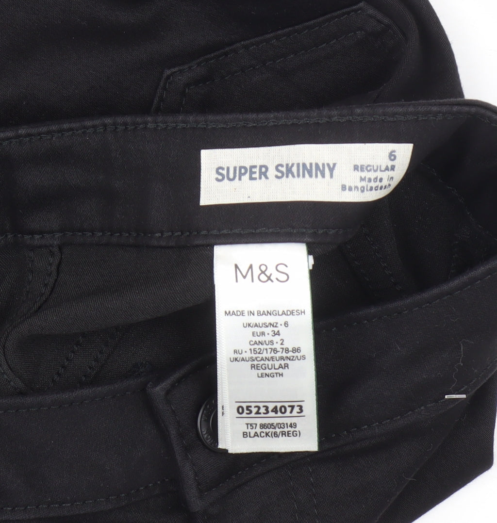 Marks and Spencer Women's Black Skinny Jeans UK 6