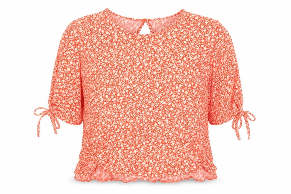 New Look Women's Red Floral Tunic Blouse Size 16