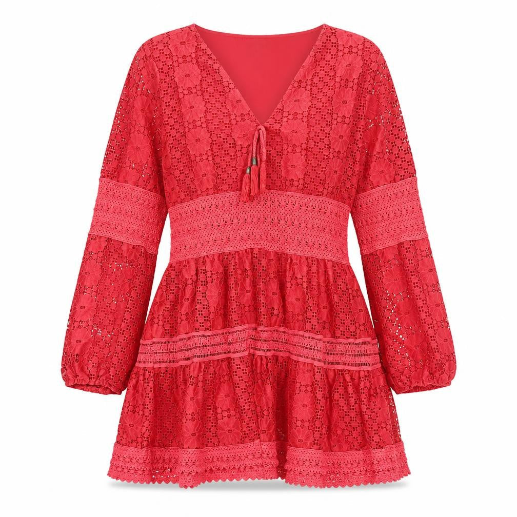 Joe Browns Red Lace Short A-Line Dress, Size 10