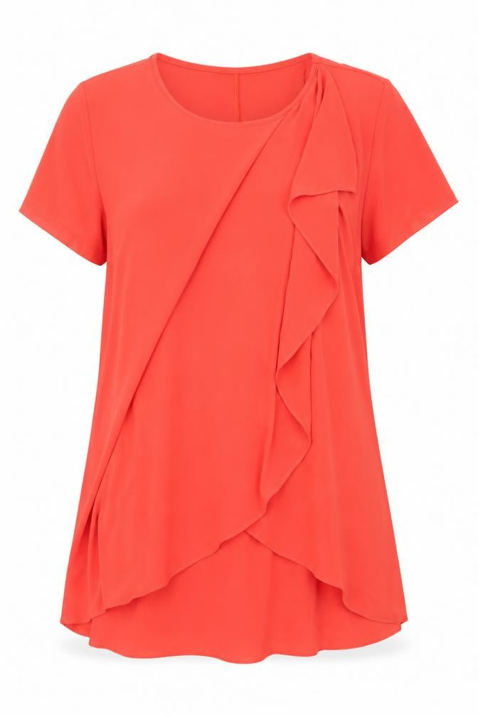 Nina Leonard Women's Red Tunic Blouse M