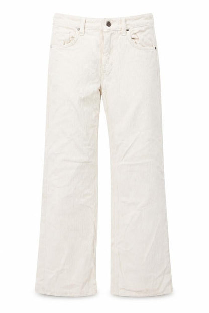 Topshop Women's Ivory Cropped Corduroy Trousers Size 6