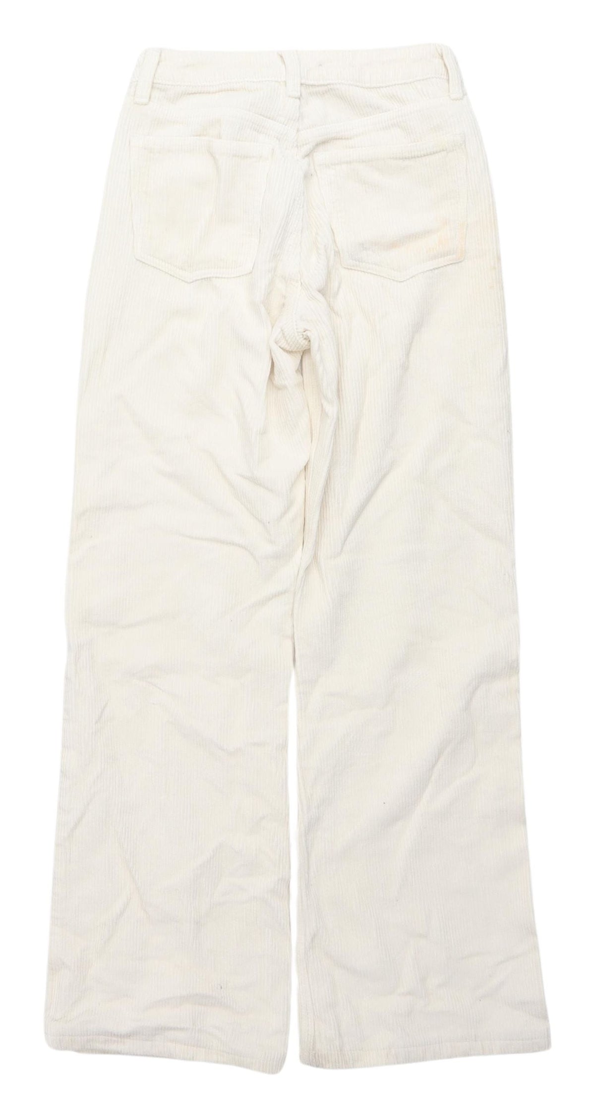 Topshop Women's Ivory Cropped Corduroy Trousers Size 6
