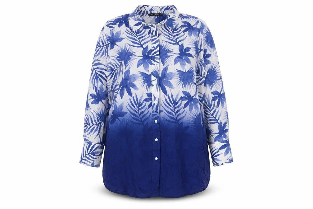 Marks & Spencer Blue Floral Button-Up Shirt, UK 14