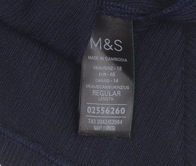 Marks and Spencer Women's Black V-Neck Long Sleeve Blouse
