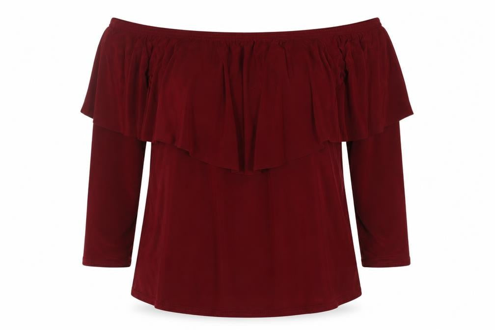 Boohoo Women's Red Off Shoulder Blouse Size 18