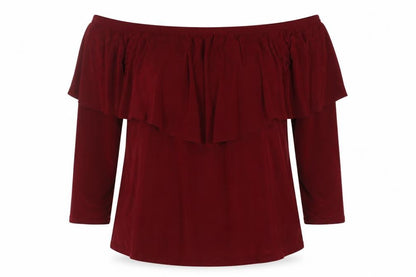 Boohoo Women's Red Off Shoulder Blouse Size 18