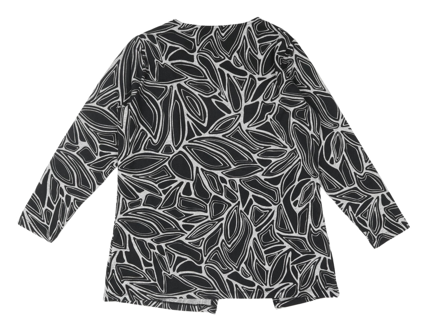 Viz-A-Viz Women's Black Cardigan 14/16 Geometric Print