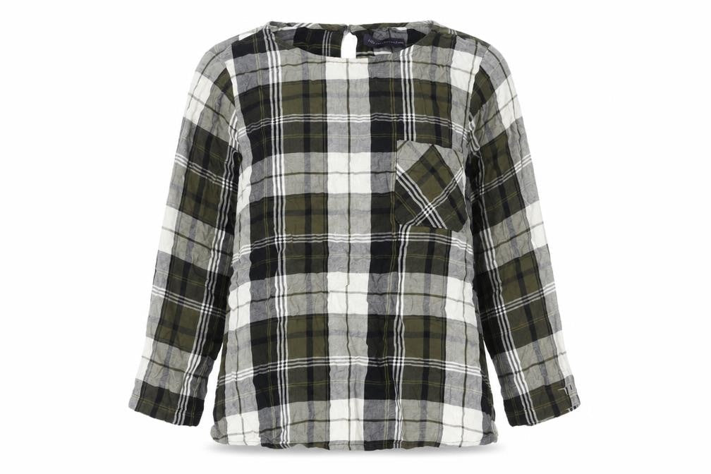 Marks & Spencer Women's Green Plaid Blouse, Size 12