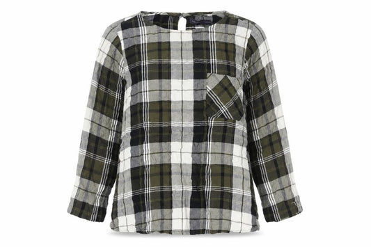 Marks and Spencer Women's Green Plaid Blouse, Size 12