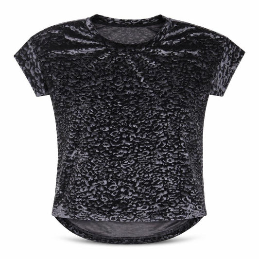 Next Women's Black Animal Print Velvet T-Shirt