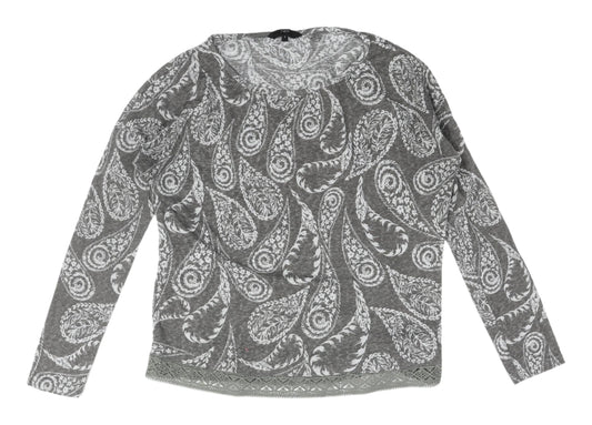 Next Women's Grey Paisley Pullover Jumper Size 8