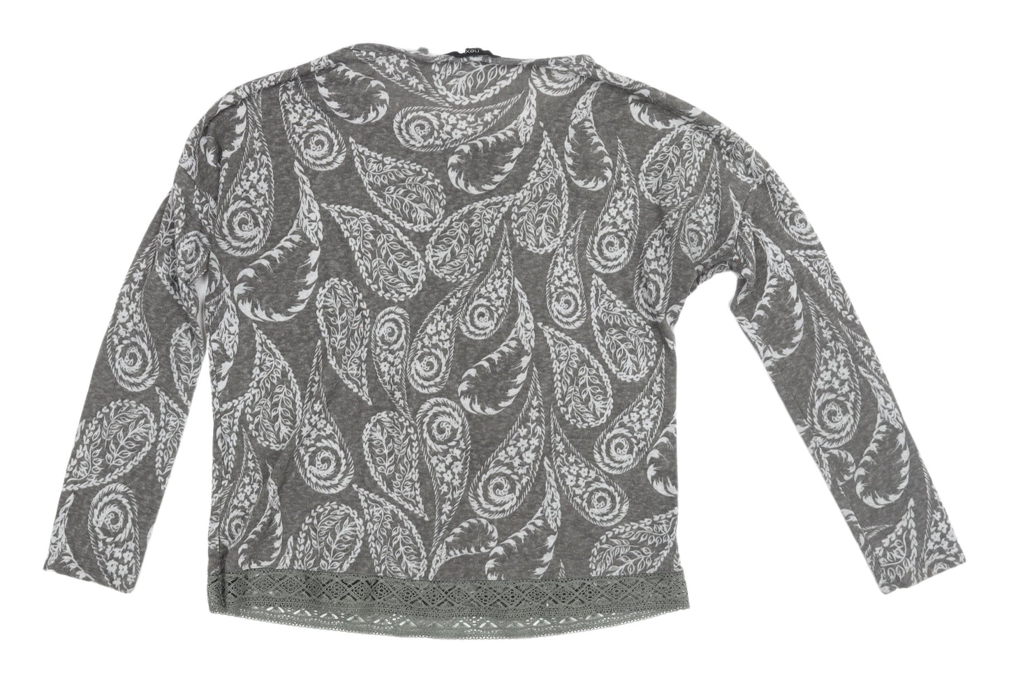 Next Women's Grey Paisley Pullover Jumper Size 8
